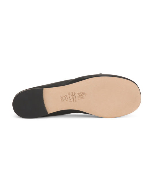 PROSPERINE Made In Italy Leather Ballerina Flats