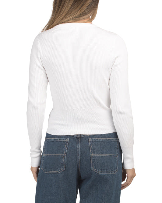 MARLED Ribbed Knit Button Front Cardigan