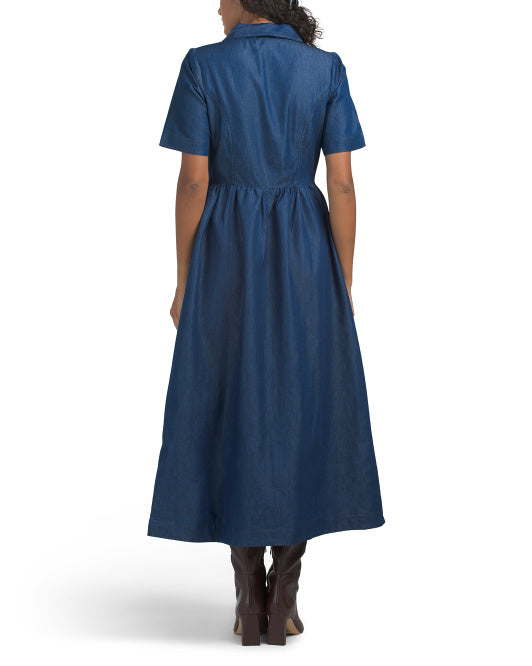 LUNA SKIES Shirt Dress With Scarf