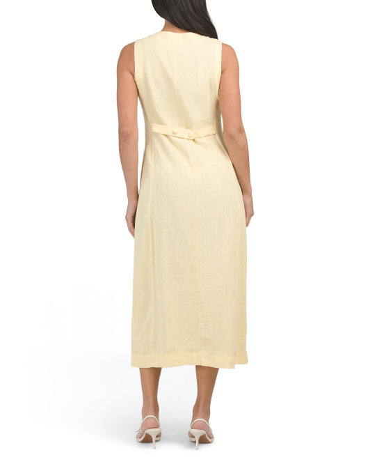 RACHEL ZOE Linen Blend Maxi Vest Dress