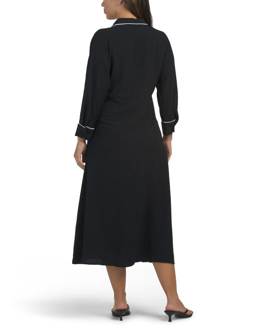 MSK Seam Detail Midi Shirt Dress