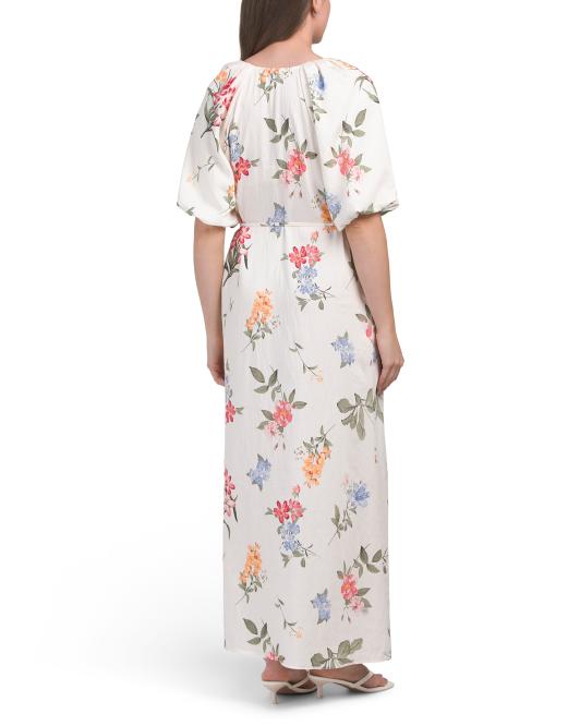 ELLEN TRACY Crinkle Raglan Sleeve V-neck Dress