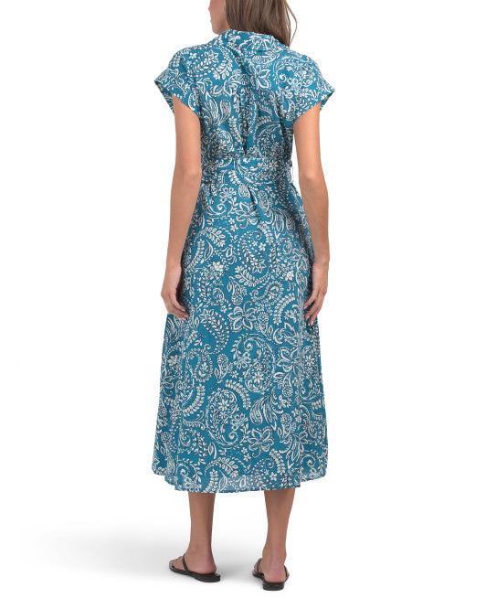 ELLEN TRACY Cuffed Dolman Sleeve Maxi Dress