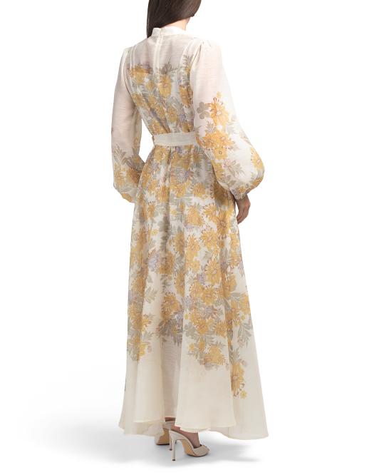 NANCY YANG Long Sleeve Shirt Maxi Dress