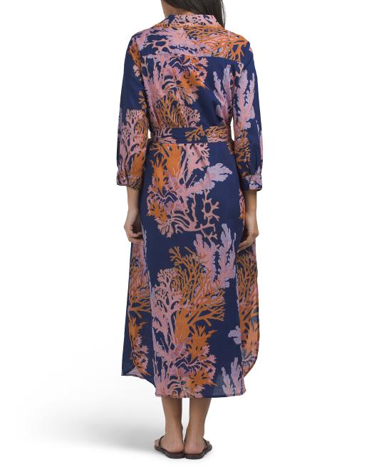 DEBBIE KATZ Lena Long Sleeve Cover-up Shirt Dress