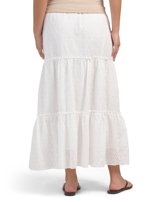 METROWEAR Eyelet Midi Skirt