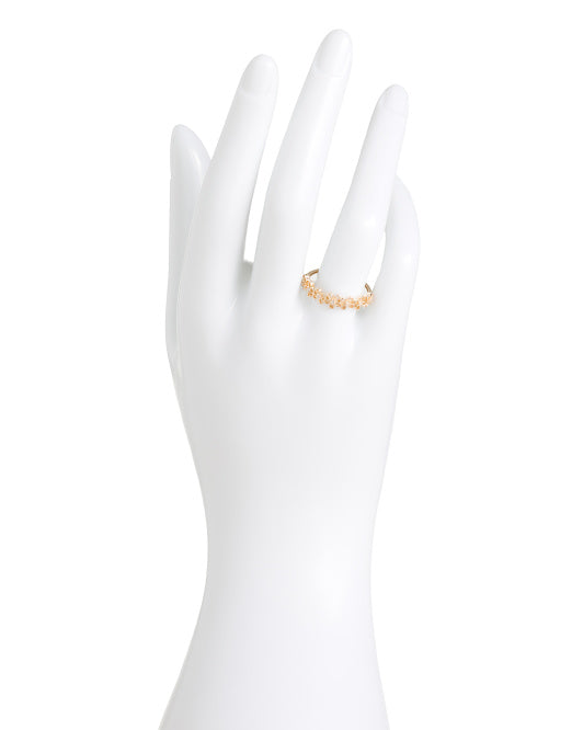 WHITE LOTUS 14kt Gold Diamond Flower Band Ring