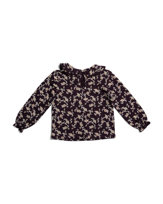 MILES THE LABEL Girls Floral Knit Top