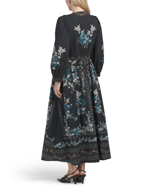 SUPER NATURAL BY SECRET MISSION V-neck Printed Maxi Dress