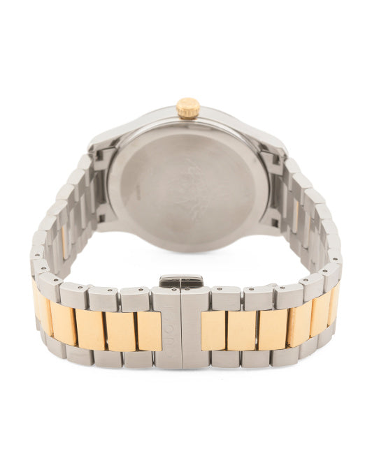 GUCCI Unisex Swiss Made G Timeless Medium 2 Tone Snake Bracelet Watch