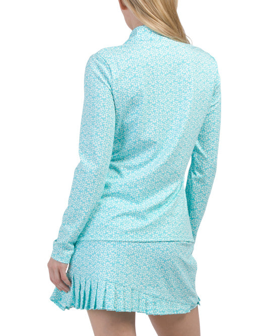 SIGRID OLSEN Upf 50 Interlock Quarter Zip Curved Collar Jacket