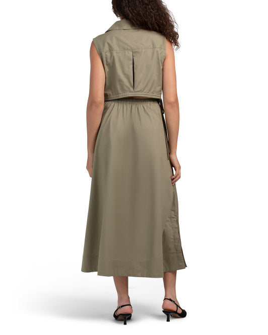 CALVIN KLEIN Drawstring Waist Maxi Dress