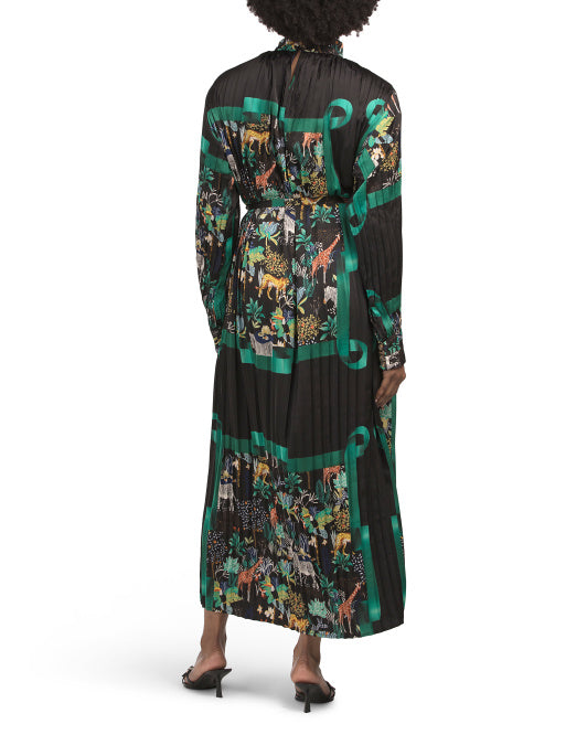 DALIA MACPHEE Long Sleeve Mock Neck Maxi Dress