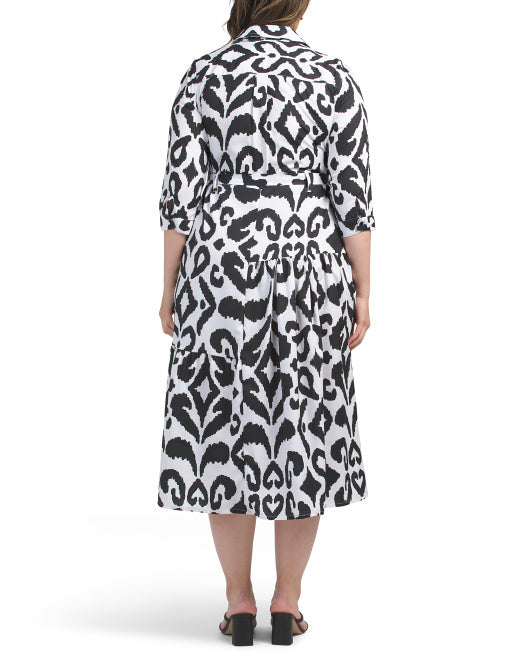 US TOGETHER Plus Maxi Shirt Dress