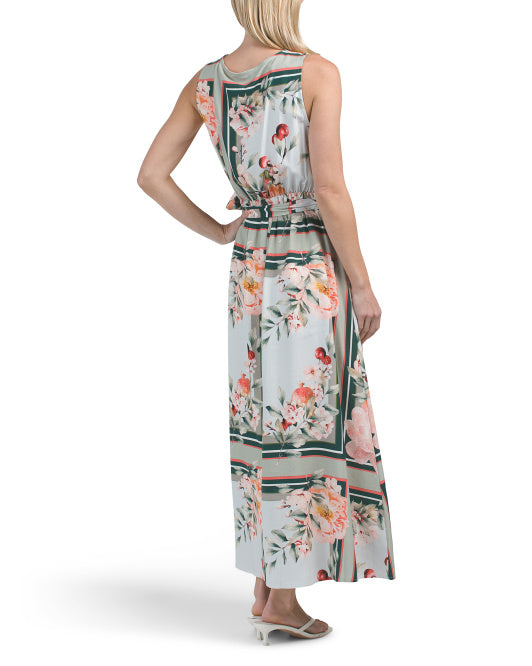 LE RAGAZZE Made In Italy Linen Blend Maxi Dress