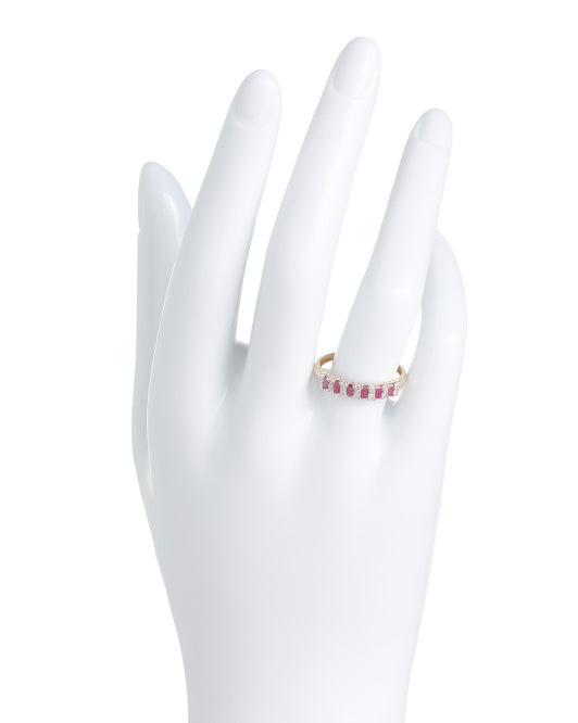 GEMOLIO 14kt Gold Ruby And Diamond Band Ring