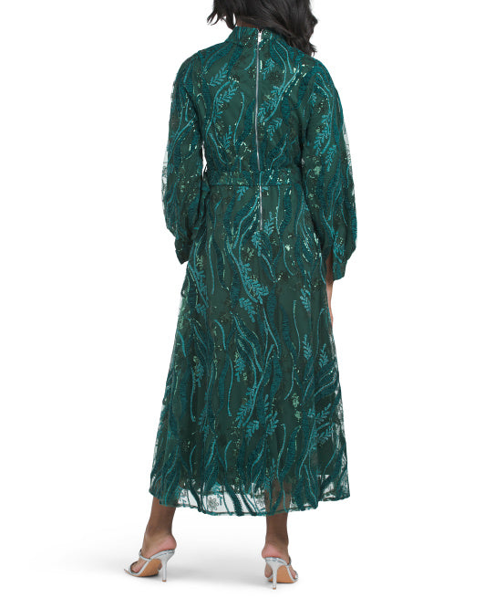 IVY CITY CO Long Sleeve Sequin Dress