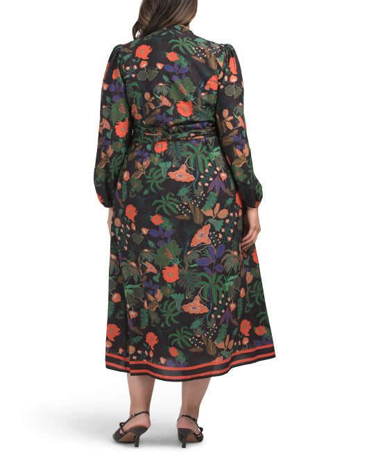 CELINA MOON Plus Floral Wrap Dress