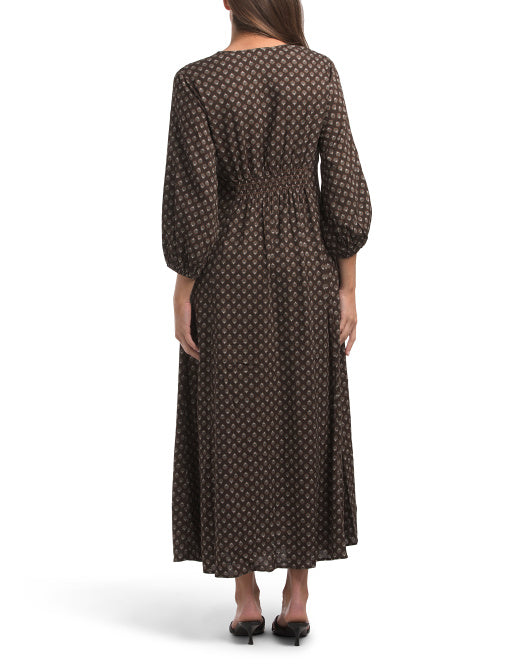 MAX STUDIO Three-quarter Sleeve Maxi Dress