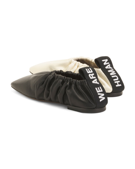 NEOUS Made In Italy Leather Phina Words Ballet Flats