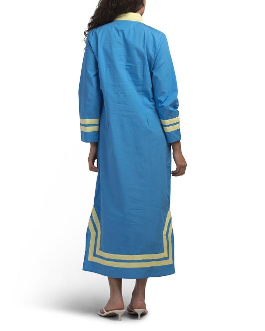 SAIL TO SABLE Long Sleeve Classic Two Tone Caftan