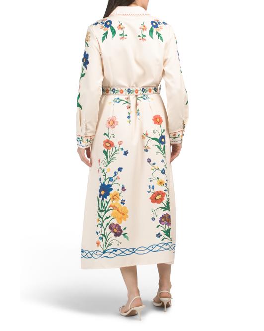 NANCY YANG Garden Belted Maxi Dress