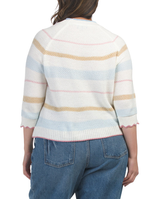 DEMOCRACY Plus Sweater With Tipping Detail