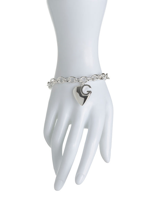 GUCCI Made In Italy Sterling Silver G Heart Bracelet