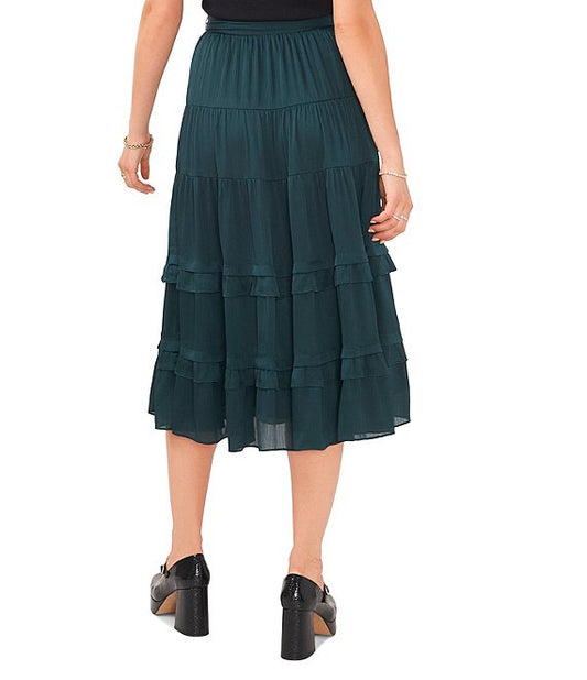 Color:Ponderosa Pine - Image 2 - Plisse Tiered Ruffle Bow Skirt