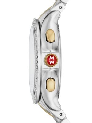 Michele
Belmore 18K Goldplated Stainless Steel & 0.34 TCW Diamond Bracelet Watch