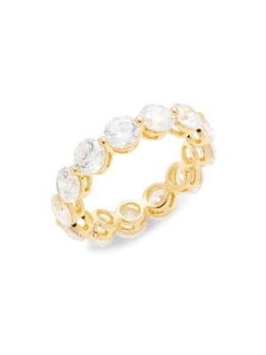 Saks Fifth Avenue
14K Yellow Gold & 0.125 TCW Diamond Double Row Half Eternity Ring
