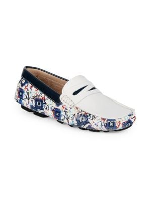 Robert Graham
Welnick Print Leather Driving Loafers