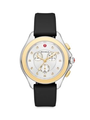 Michele
Cape 38MM Two-Tone Stainless Steel & Silicone Strap Chrono Watch
