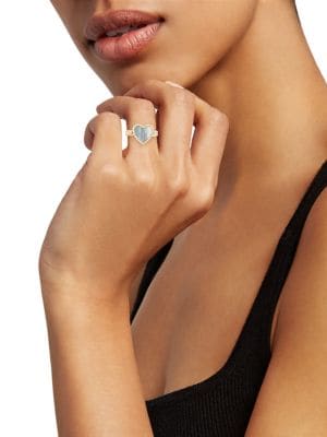 Effy
14K Yellow Gold, Mother Of Pearl & Diamond Heart Ring