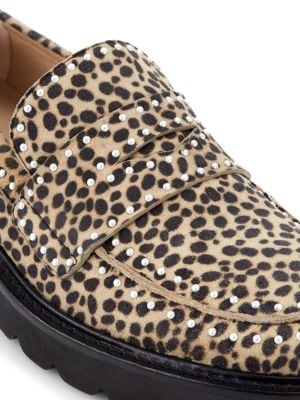 Stuart Weitzman
Women's Parker Lift Embellished Animal-Print Calf Hair Loafers