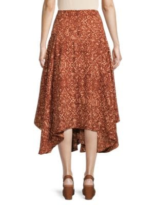Calvin Klein
Printed Handkerchief-Hem Skirt