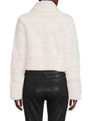 BELLE FARE
Faux Fur Cropped Zip Up Jacket