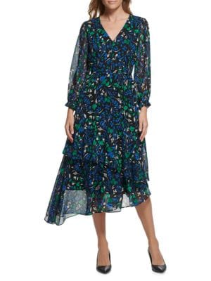 Karl Lagerfeld Paris
Floral Tiered Asymmetric Dress