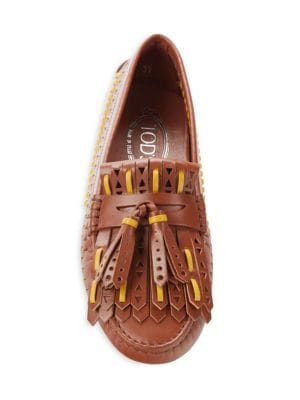 Tod's
Fringe Tassel Leather Driving Loafers