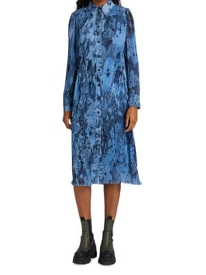 GANNI
Printed RibKnit Midi Dress
