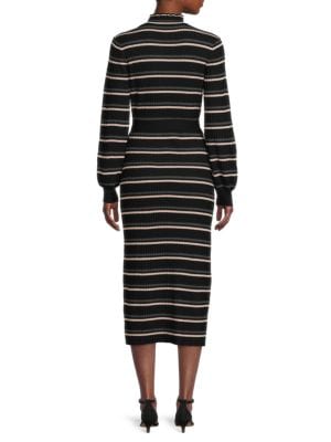 NANETTE nanette lepore
Striped Belted Midi Sweater Dress