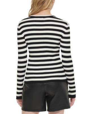 Karl Lagerfeld Paris
Stripe Crewneck Sweater