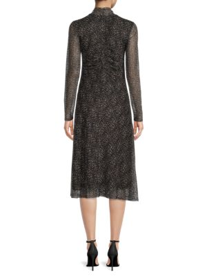 ELLA rafaella
Animal Print Ruched Mesh dress