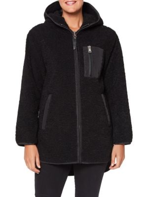 Sanctuary
Faux Shearling Reversible Hooded Jacket