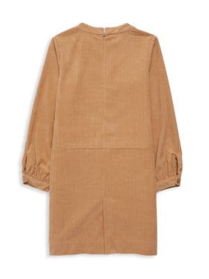 Imoga
Girl’s Embroidered Corduroy Shift Dress