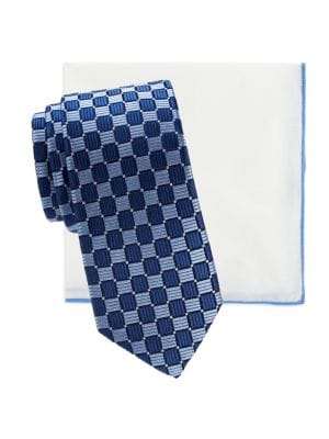 Hickey Freeman
2-Piece Patterned Tie & Solid Pocket Square Set