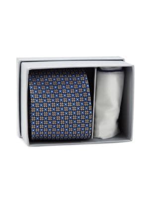 Hickey Freeman
2-Piece Floral Silk Tie & Pocket Square Boxed Set