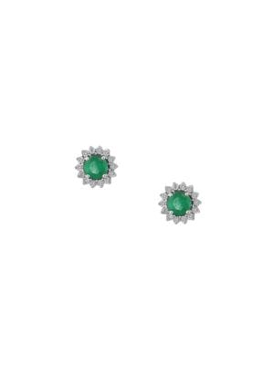 Effy
Golden Finds 14K White Gold, Emerald & Diamond Stud Earrings
