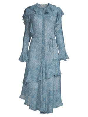 Rebecca Taylor
Floral Chiffon Ruffle Shirtdress
