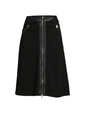 DKNY
Faux Leather Trim A Line Skirt